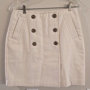 Banana Republic Cream Double-Breasted Mini Skirt